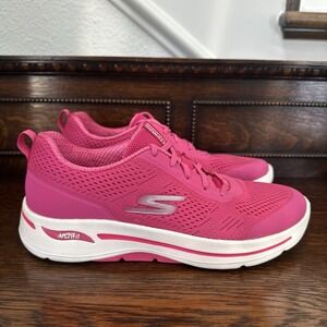 Skechers Go Walk Shoes Sneakers Women's Sz 10 Pink Lightweight Comfort Arch Fit